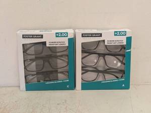 lot 263 image: (2) NEW FOSTER GRANT 2.00 READING GLASSES 3PK