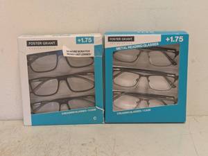 lot 265 image: (2) NEW FOSTER GRANT 1.75 READING GLASSES 3PK
