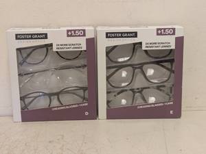 lot 266 image: (2) NEW FOSTER GRANT 1.50 READING GLASSES 3PK