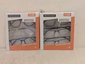 lot 267 image: (2) NEW FOSTER GRANT 1.25 READING GLASSES 3PK
