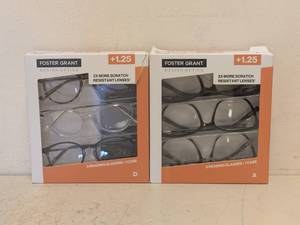 lot 268 image: (2) NEW FOSTER GRANT 1.25 READING GLASSES 3PK