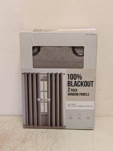 lot 276 image: NEW 100% BLACKOUT WINDOW PANELS 2PK BROWN