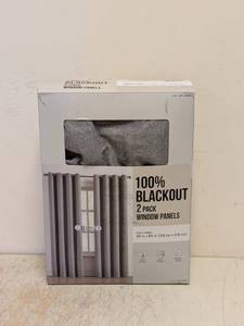 lot 278 image: 100% BLACKOUT WINDOW PANELS 2PK GRAY