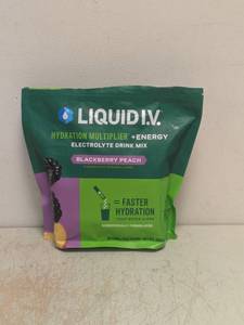 lot 252 image: NEW LIQUID I.V ELECTROLYTE DRINK MIX BLACKBERRY PEACH 26CT