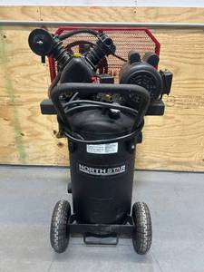 lot 6 image: NorthStar Single-Stage Portable Electric Air Compressor, 2 HP, 20-Gallon, 5.0 CFM, Vertical MSRP $729.99
