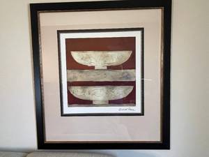 lot 23 image: Celeste Peters Framed Art Print - Bowls Motif, Signed