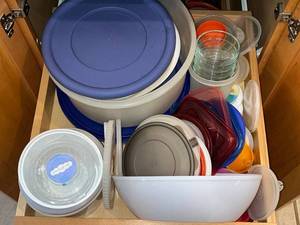 lot 83 image: Plastic Food Storage Containers with Lids - Assorted Sizes & Colors