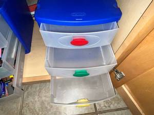 lot 101 image: IRIS 3-Drawer Storage Organizers (Lot of 2)  & Cook Books