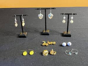 lot 137 image: Assorted Costume Jewelry Set Earrings, Rings & Accessories - displays not inc