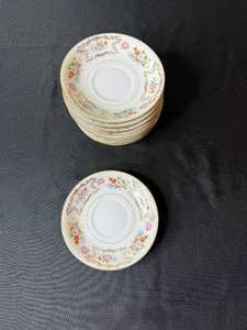 lot 167 image: Wentworth DresRosa Floral Saucers - Gold Trim, Made in Japan