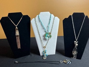 lot 199 image: Assorted Necklaces - Turquoise Boho to Glam Tassel Fashion Jewelry Set