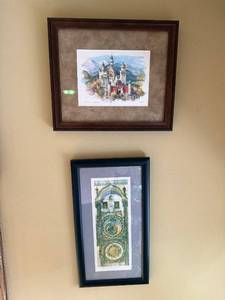 lot 267 image: Knigsschloss Neuschwanstein Castle Art Prints - Framed Pair