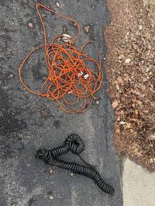 lot 322 image: Coiled Air Hose & Orange Extension Cord