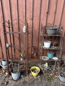 lot 336 image: Rusty Outdoor Garden Shelves
