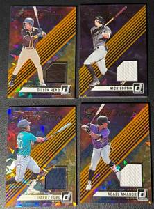 lot 58 image: 4-Card Baseball Prospect Swatch Baseball Card Lot