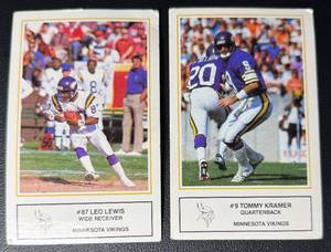 lot 74 image: Tommy KramerLeo Lewis 1987 KS95 Jumbo Minnesota Vikings Football Card Lot