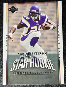 lot 85 image: Adrian Peterson 2007 Upper Deck Minnesota Vikings Rookie Football Card No. 279
