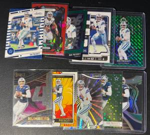 lot 146 image: Dak Prescott 10-Card ParallelInsert Dallas Cowboys Football Card Lot