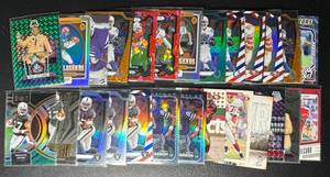 lot 151 image: 26-Card SuperstarHOF WR ParallelInsert Football Card Lot (Adams, Owens, Wayne, and More)