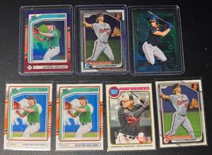 lot 179 image: Jackson Holliday 7-Card Baltimore Orioles RookieInsert MLB Baseball Card Lot