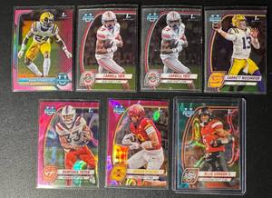 lot 184 image: 7-Card NCAA College 1st Bowman Football Card Lot (Stars)
