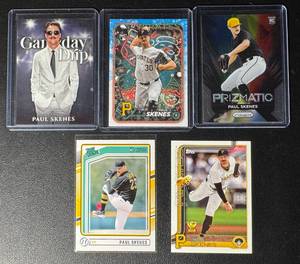 lot 188 image: Paul Skenes 5-Card Pittsburgh Pirates Rookie Baseball Card Lot