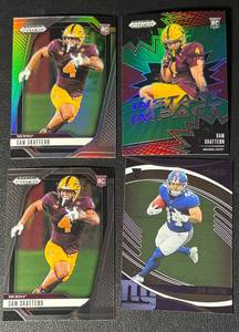 lot 192 image: Cam Skattebo 4-Card New York Giants Rookie Football Card Lot