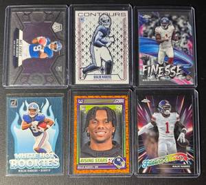 lot 193 image: Malik Nabers New York Giants 6-Card Rookie Football Card Lot