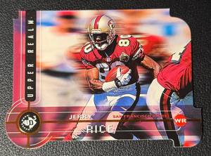 lot 195 image: Jerry Rice 1998 Upper Realm Die-Cut San Francisco 49ers Football Card 13222000