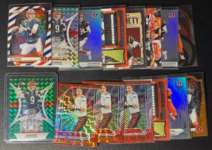 lot 197 image: Joe Burrow 14-Card InsertParallelBase Cincinnatti Bengals Football Card Lot