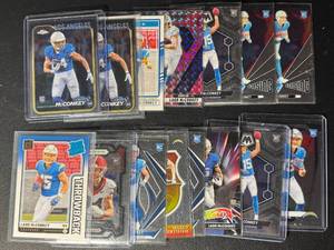 lot 200 image: Ladd McConkey 15-Card Los Angeles Chargers Rookie Football Card Lot
