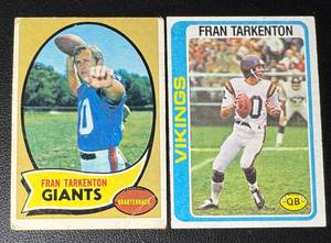 lot 210 image: Fran Tarkenton 1978 & 1970 Minnesota Vikings Vintage Football Card Lot