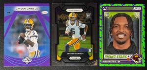 lot 216 image: Jayden Daniels 3-Card Washington Commanders Rookie Football Card Lot