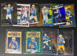 lot 217 image: Justin Herbert Los Angeles Chargers 10-Card InsertParallel Football Card Lot