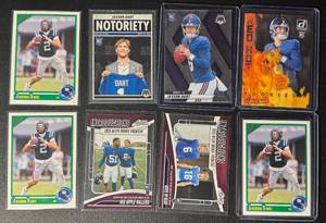lot 218 image: Jaxson Dart New York Giants 8-Card Rookie Football Card Lot
