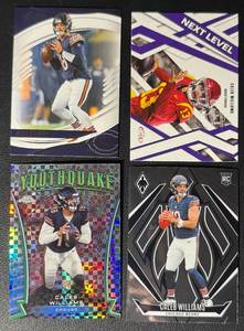 lot 220 image: Caleb Williams 4-Card RookieBase Chicago Bears Rookie Football Card Lot