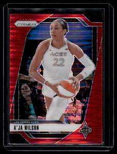 lot 11 image: AJa Wilson 299 Red Pulsar Prizm 2024 WNBA Prizm #86 Basketball Card Numbered 021299