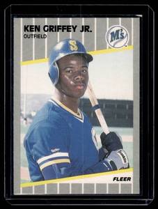 lot 14 image: Ken Griffey Jr. RC 1989 Fleer #548 Rookie Baseball Card