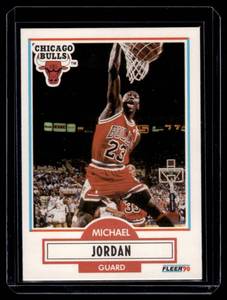 lot 15 image: Michael Jordan 1990 Fleer #26 Basketball Card