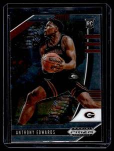 lot 25A image: Anthony Edwards RC 2020 Prizm Draft Picks #1 Rookie Minnesota Timberwolves Basketball Card