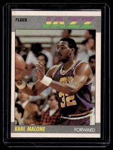 lot 27A image: Karl Malone 2nd Year 1987 Fleer #68 Vintage Basketball Card