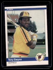 lot 44A image: Tony Gwynn 2nd Year 1984 Fleer #301 Vintage Baseball Card