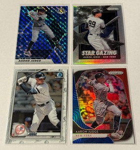 lot 22A image: Aaron Judge 4 Card Prizm and Chrome Insert Baseball Card Lot