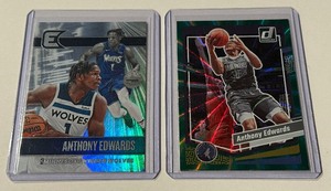 lot 68A image: Anthony Edwards 2 Card Lot 2023-24 Donruss Green #137 2021-22 Chronicles Essentials #307 Basketball Cards