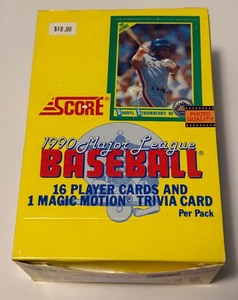 lot 85A image: 1990 Score MLB Baseball 36 Pack Card Box