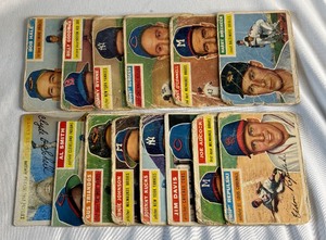 lot 87A image: 1955 and 1956 Baseball Lot - 15 Cards - Low Grade Vintage