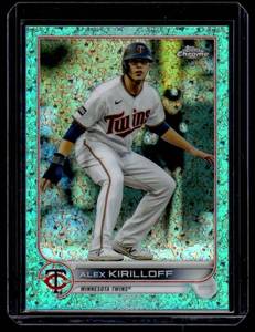 lot 64A image: Alex Kiriloff 199 Aqua Refractor 2022Topps Chrome #105 Numbered 19199 Minnesota Twins Baseball Card