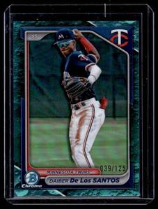 lot 67A image: Daiber De Los Santos 125 Green Refractor 2024 Bowman Chrome #BDC-105 Numbered 39125 Baseball Card