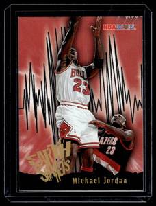 lot 73A image: Michael Jordan Earth Shakers 1996 NBA Hoops #358 Basketball Card