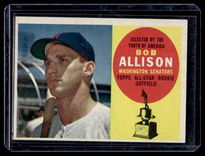 lot 103A image: Bob Allison RC 1960 Topps #320 Vintage Rookie Baseball Card